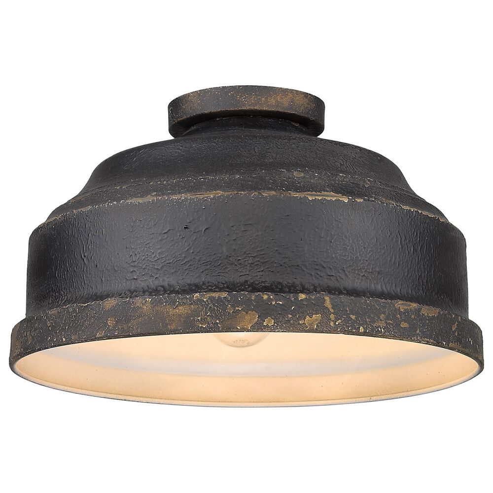 Golden Lighting Keating Flush Mount in Antique Black Iron, , large