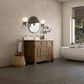 James Martin Vanities Brookfield 48" Single Bathroom Vanity in Pecan with Single Hole 3 cm White Zeus Quartz Top and Rectangular Sink, , large