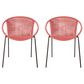 Hearth and Haven Quilla Stackable Dining Chair in Brick Red and Black (Set of 2), , large