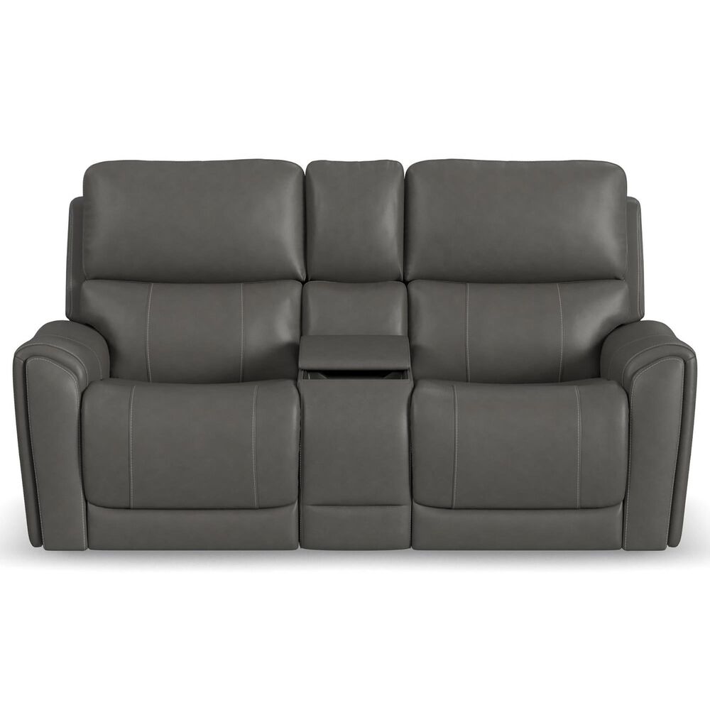 Flexsteel Carter Power Reclining Loveseat in Gray, , large