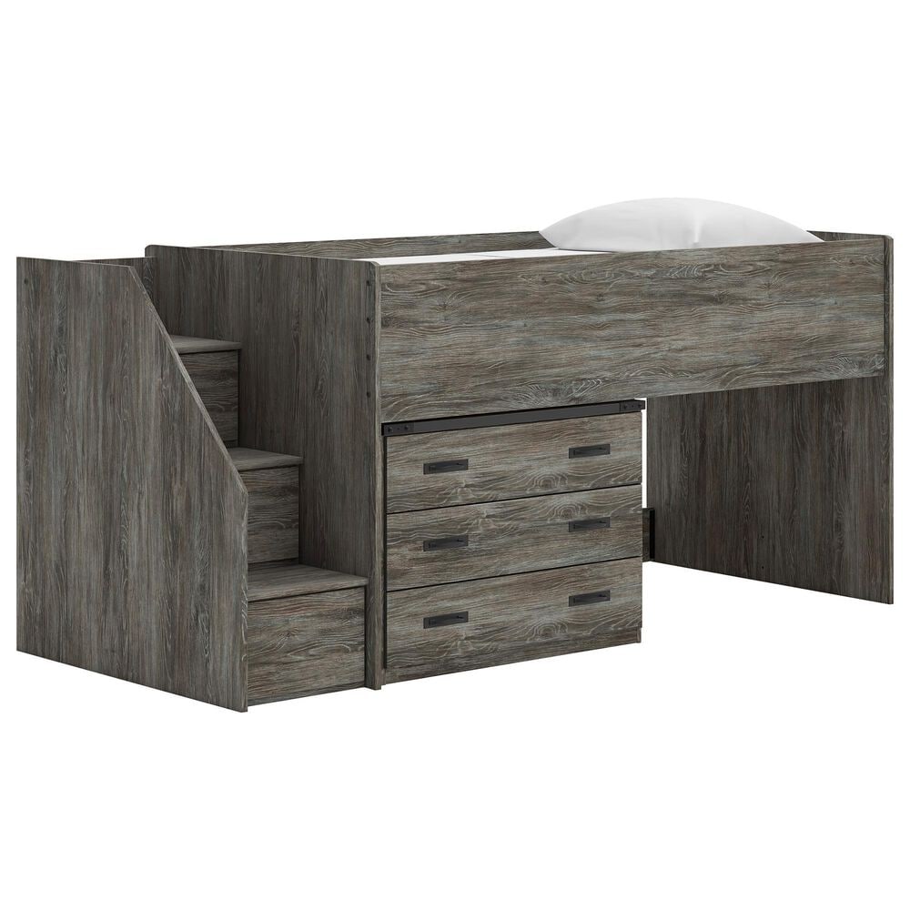 Ashley Frandern Twin Loft Bed with Drawer Storage in Gray, , large
