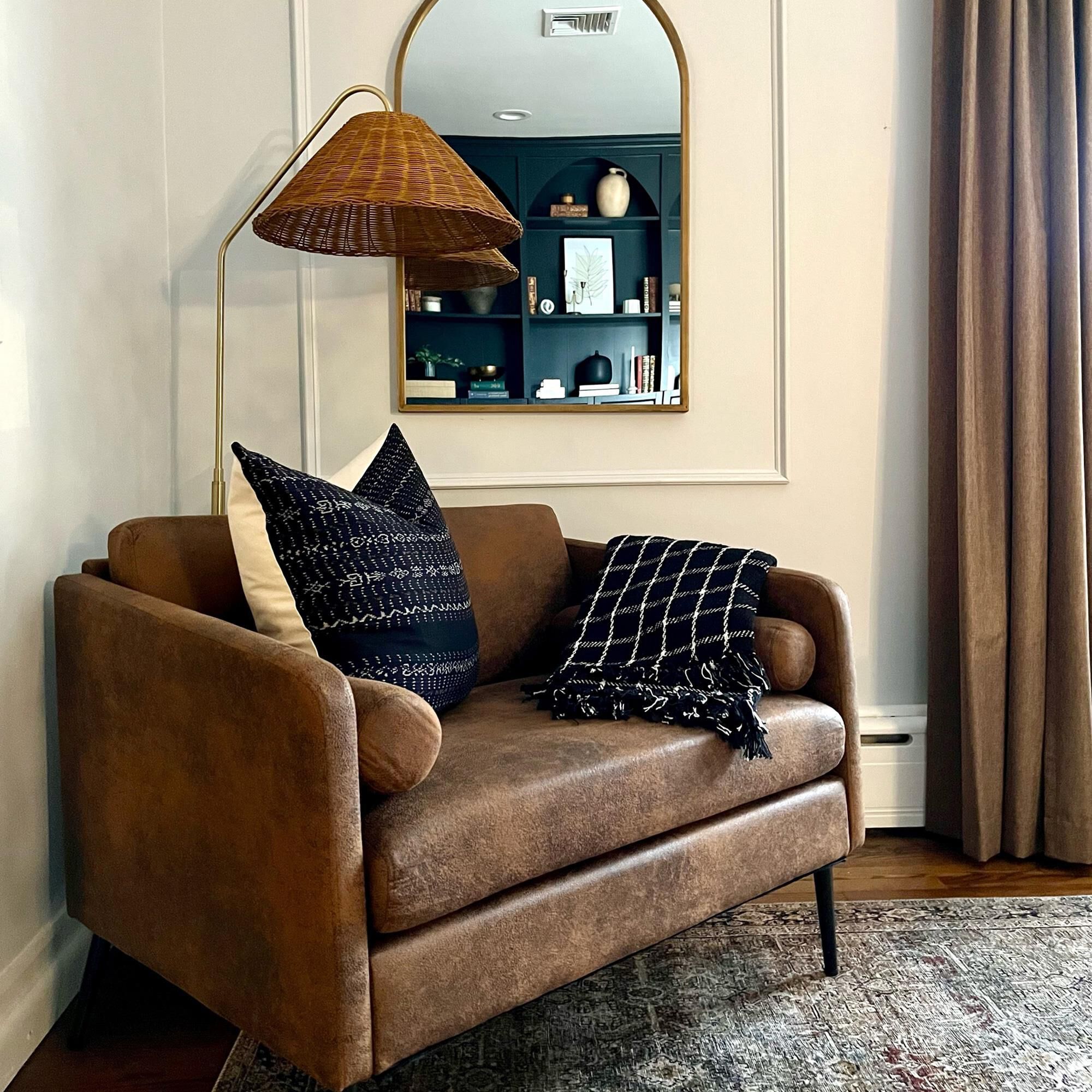 Mitzi Lighting Lauren Floor Lamp in Aged Brass and Texture Black
