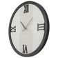 Maple and Jade Line Art Decorative Wall Clock in Oiled White and Black, , large