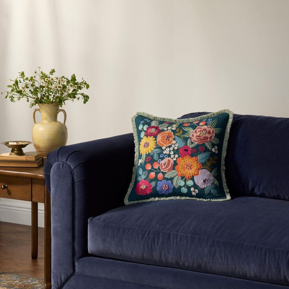 Loloi Vintage Garden Multi 18'' x 18'' Cover w/Down Pillow, , large