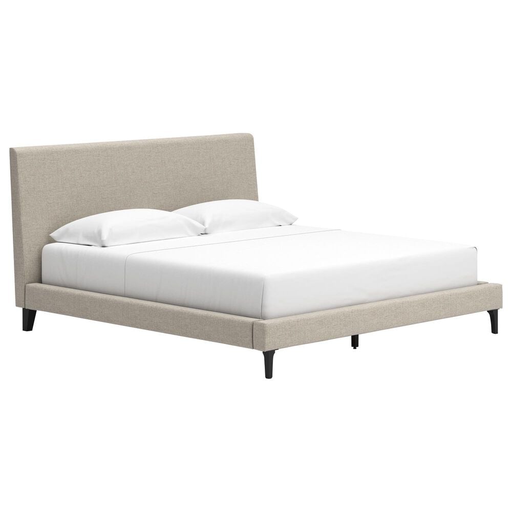 Ashley Cielden King Upholstered Platform Bed with Roll Slats in Tan, , large