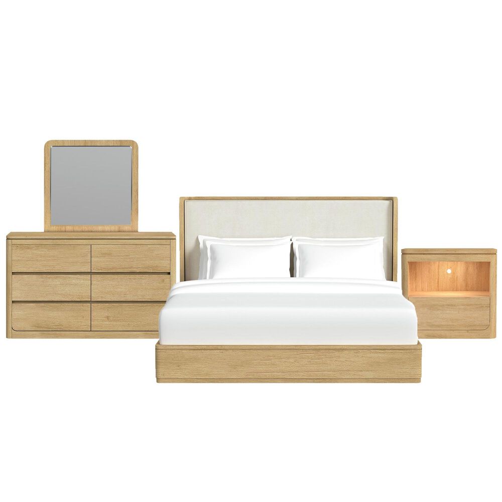 Mayberry Hill Rosalie 4 Piece King Panel Bedroom Set in Natural, , large