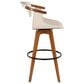 Lumisource Oracle Swivel Barstool with Cream Cushion in Walnut and Black, , large