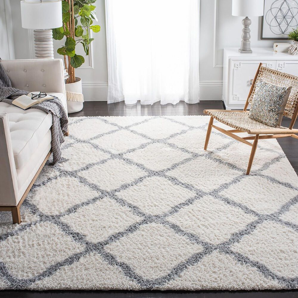 Safavieh Parma Shag PMA521A 8&#39; x 10&#39; Cream and Grey Area Rug, , large