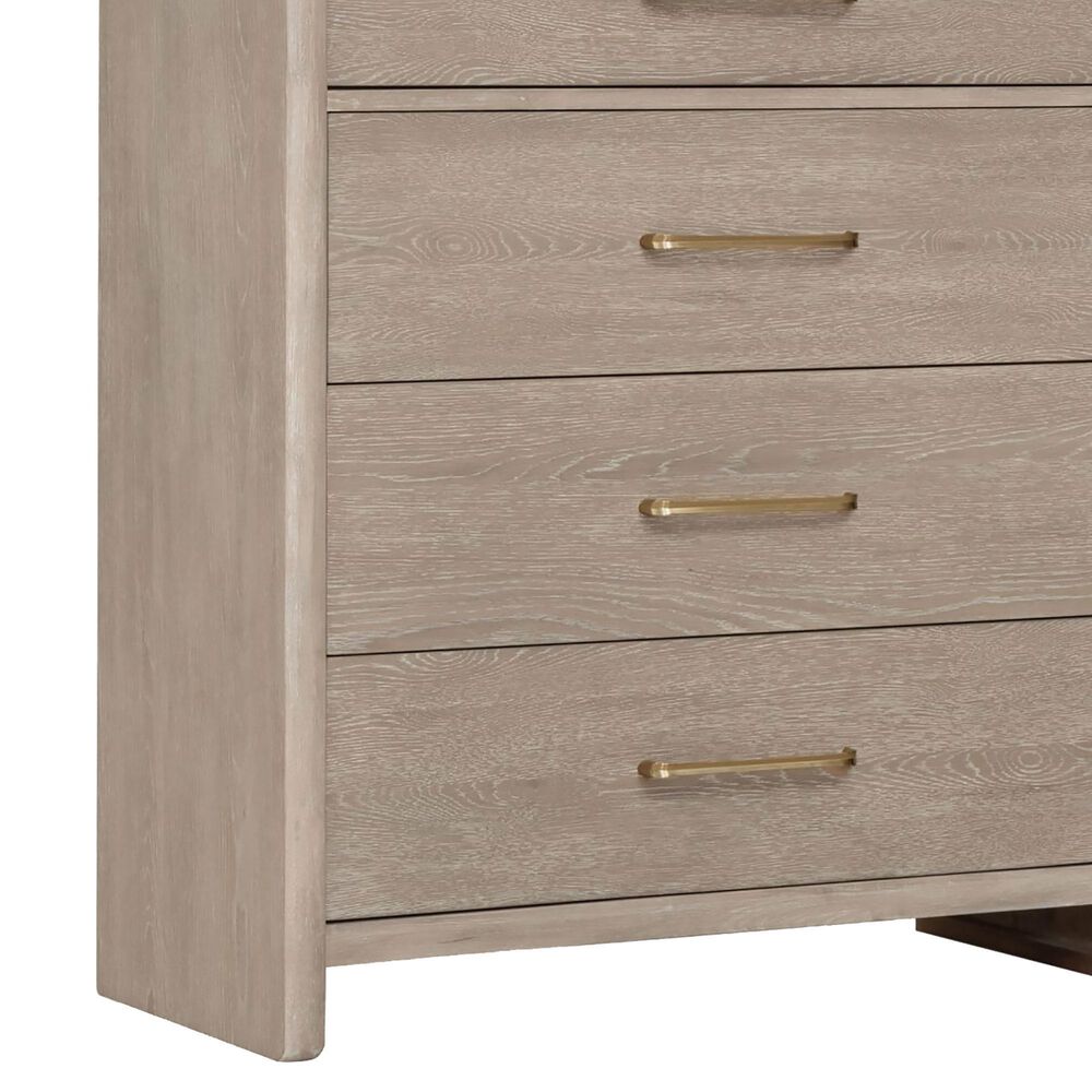 Urban Home Gardenia 5-Drawer Oak Wood Chest in Chai, , large