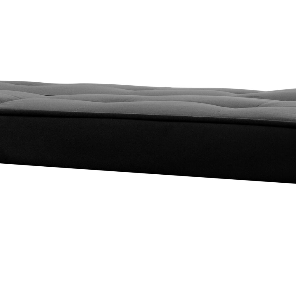 HOMLUX 65" Futon Sleeper Sofa Bed with Adjustable Backrest and Cup Holders in Black, , large