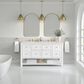 James Martin Vanities Breckenridge 60" Double Bathroom Vanity in Bright White with 3 cm Eternal Marfil Quartz Top and Rectangular Sinks, , large