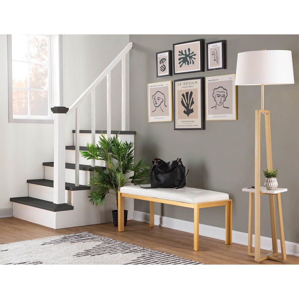 Lumisource Cosmo Floor Lamp in Gold and White, , large
