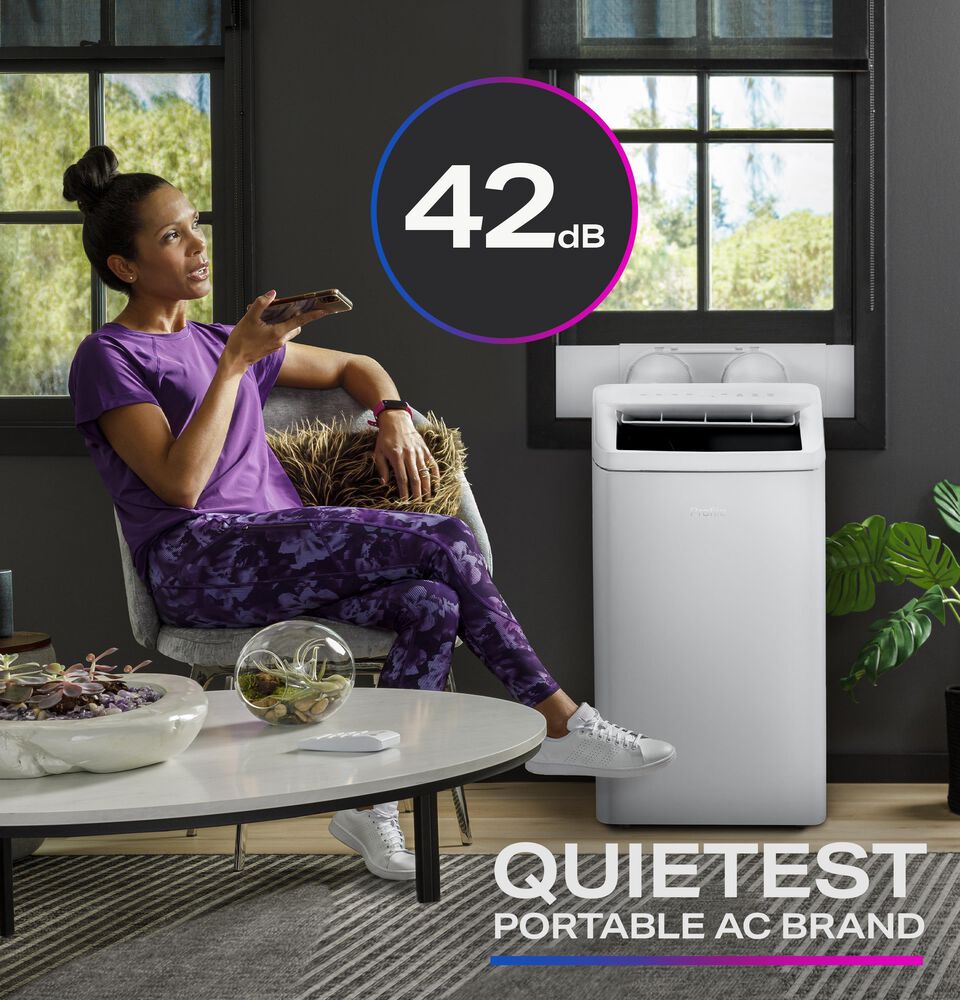 GE Profile 10,000 BTU Portable Air Conditioner with Dehumidifier and Remote in White, , large
