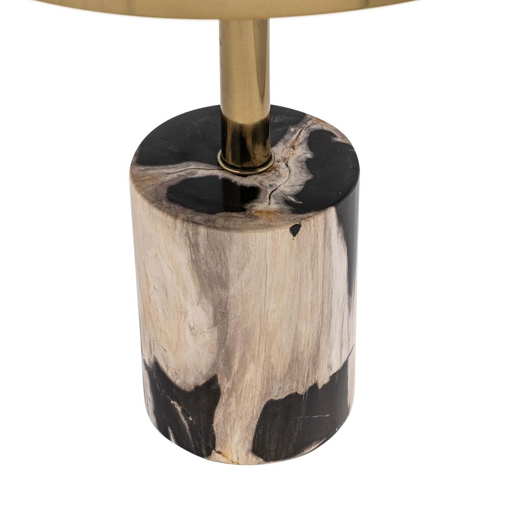 Classic Home Jordyn 18" Round Accent Table in Molten Husk and Brass, , large