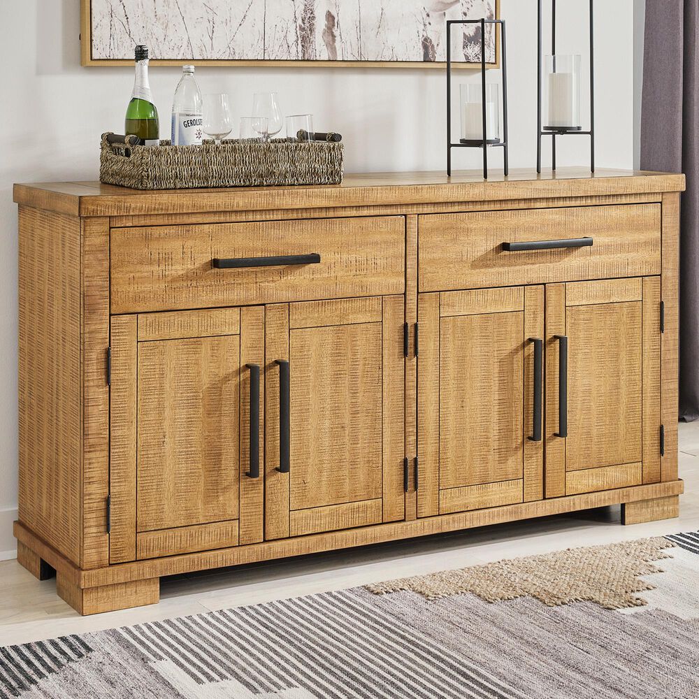Signature Design Havonplane Dining Server in Distressed Light Brown, , large