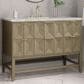 James Martin Vanities Emmeline 48" Single Vanity in Pebble Oak with 3 cm Victorian Silver Quartz Top, , large