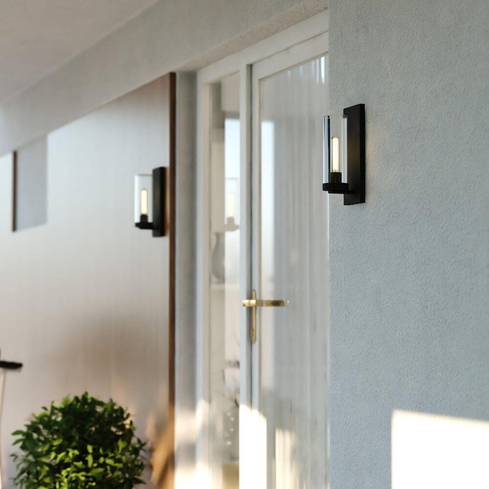 Vaxcel Grantley 1-Light Outdoor Wall Sconce in Matte Black, , large