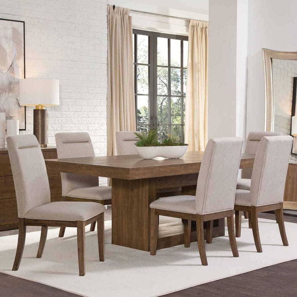 Steve Silver Garland 7-Piece Rectangular Dining Set in Toffee, , large