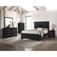 Crown Mark Amalia Full Bed with Nightstand in Black, , large