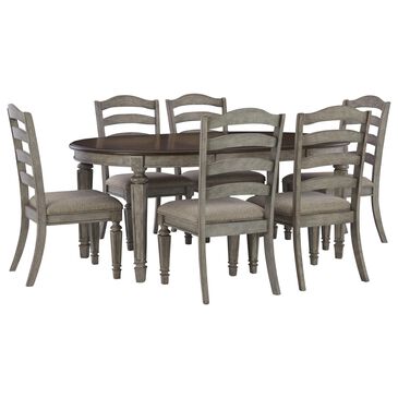 Signature Design by Ashley Lodenbay 7-Piece Oval Dining Set in Antiqued Gray and Walnut Brown, , large