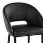LumiSource Renee Arm Chair with Black Faux Leather Cushion in Black (Set of 2), , large