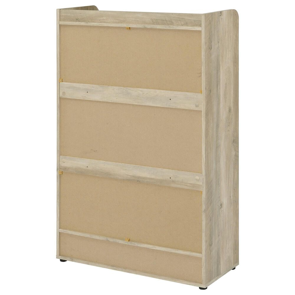 Pacific Landing Denia 3-Tier Shoe Storage Cabinet in Antique Pine and Grey, , large