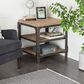 Maple and Jade 2-Shelf Accent End Table in Brown and Bronze, , large