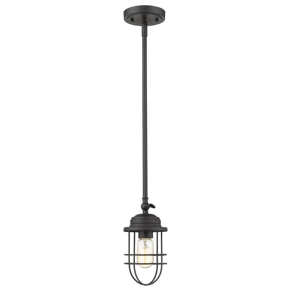 Golden Lighting Seaport 1-Light Mini Pendant in Matte Black, , large