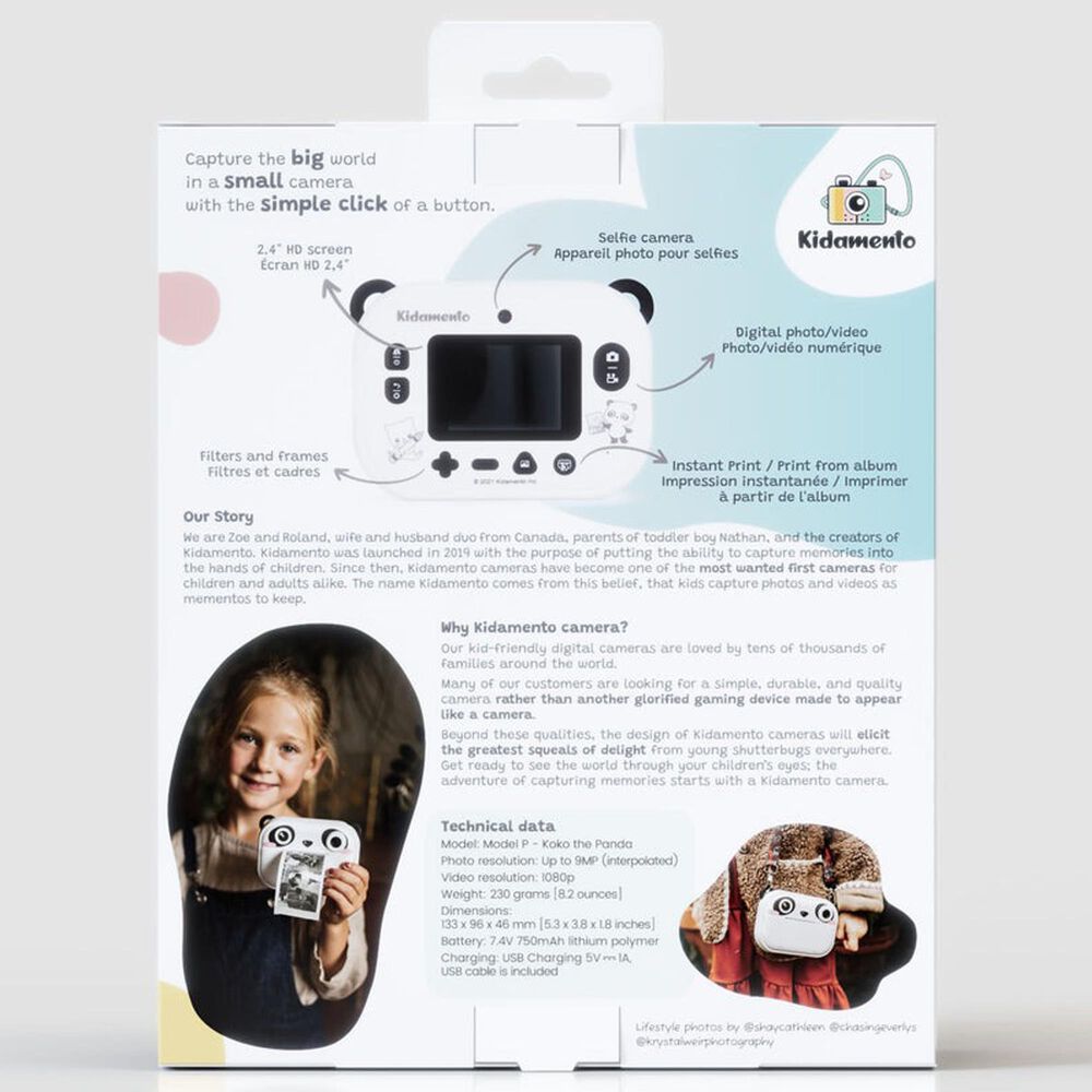 Kidamento Koko The Panda Digital Camera for Children in White, , large