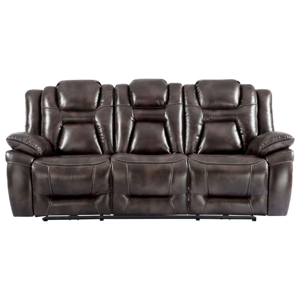 Steve Silver Oportuna Dual-Power Reclining Sofa with Drop-Down Table in Coffee, , large