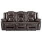 Steve Silver Oportuna Dual-Power Reclining Sofa with Drop-Down Table in Coffee, , large