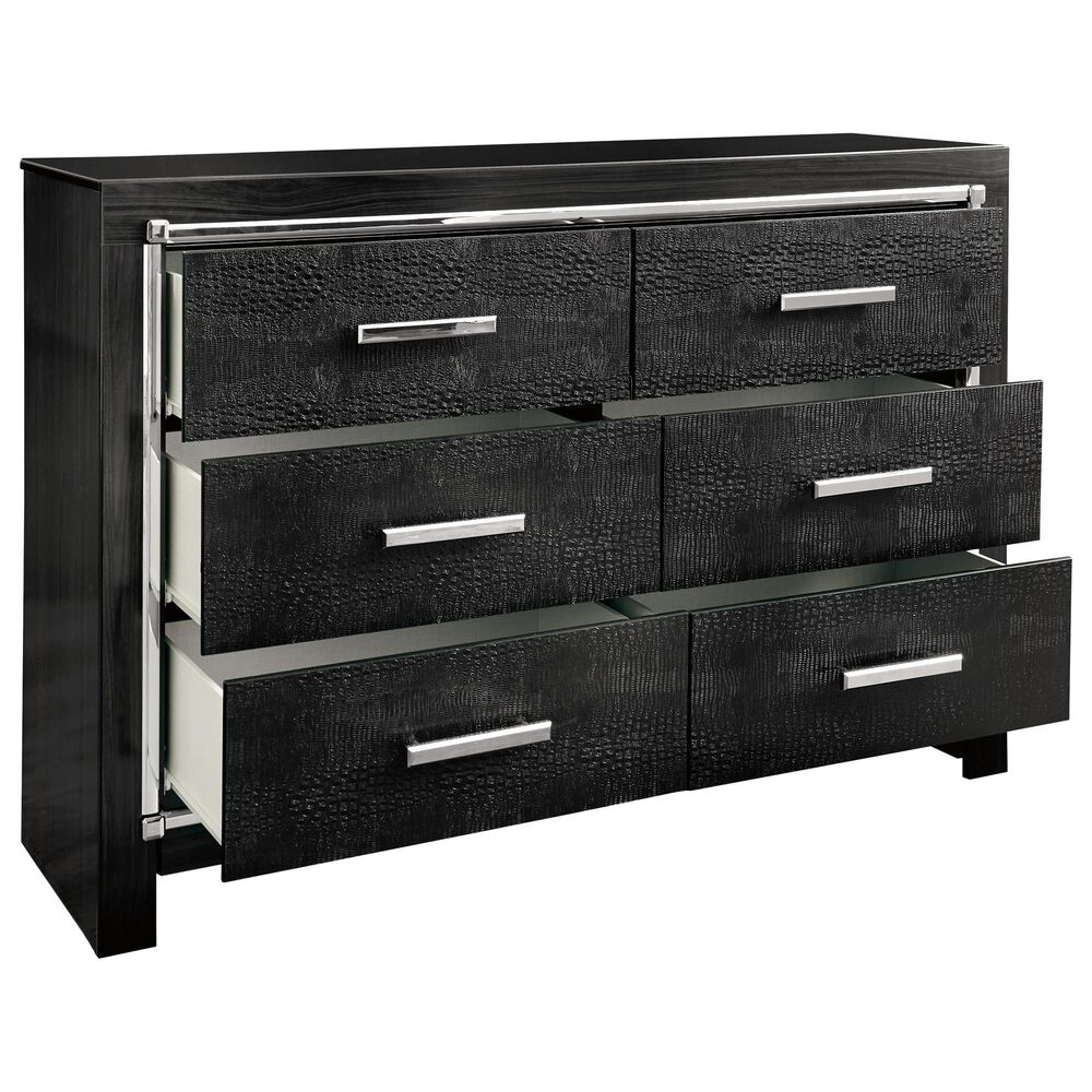 Ashley Kaydell 4-Piece Queen Upholstered Bed Set in Black and Dark Gray, , large