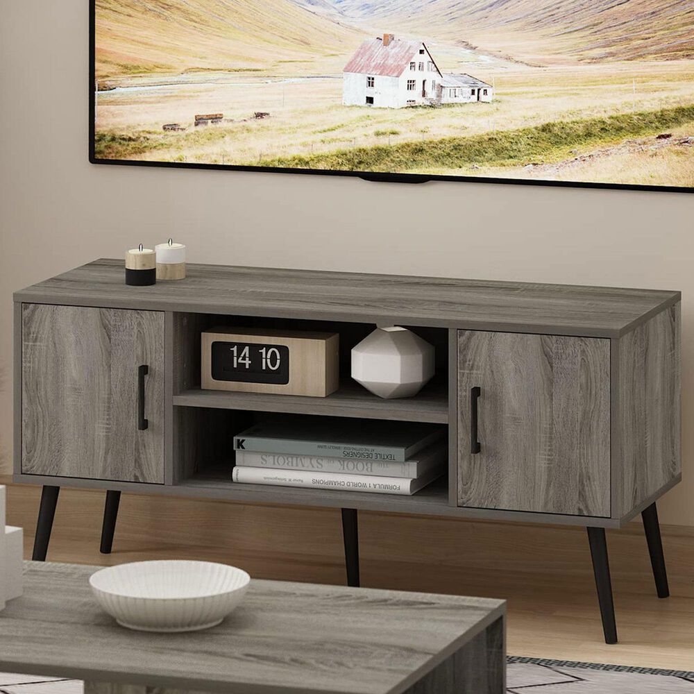 HOMLUX 43.3" TV Stand with 2-Door in French Oak, , large