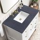 James Martin Vanities Breckenridge 36" Single Bathroom Vanity in Bright White with 3 cm Charcoal Soapstone Quartz Top and Rectangular Sink, , large