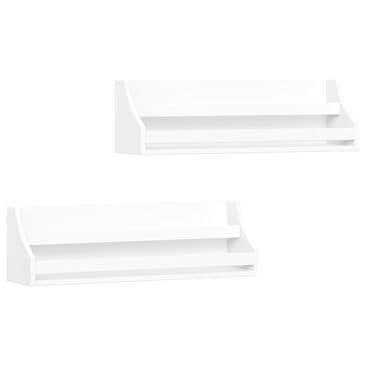 RiverRidge Home Book Nook Wall Bookshelf in White (Set of 2), , large