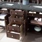James Martin Vanities Brittany 72" Double Bathroom Vanity in Burnished Mahogany with 3 cm Parisien Bleu Quartz Top and Rectangular Sinks, , large