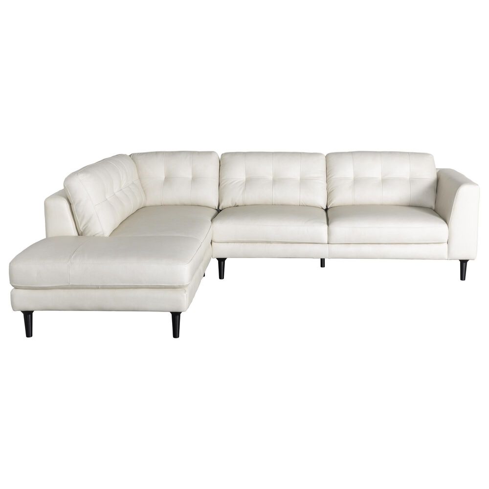 Chateau D"ax 2-Piece Leather Sectional in China White, , large