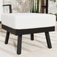 Linon Home Decor Holland Patio Ottoman with Black Frame in Natural, , large
