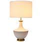 Creative Coop Arden Ceramic Table Lamp in Gold and Cream, , large