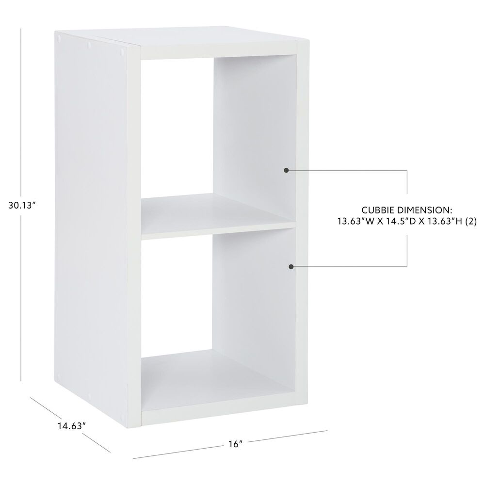 Linon Home Decor Galli 2-Shelf Bookcase in White, , large