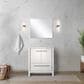 Lexora Home Lafarre 30" Single Bathroom Vanity in Rustic Acacia with 2 cm White Cultured Marble Top, Rectangular Sink and 28" Mirror, , large
