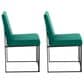 LumiSource Fuji Side Chair with Green Cushion in Black (Set of 2), , large