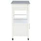 Linon Home Decor Cameron Kitchen Cart in White and Grey, , large