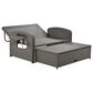HOMLUX Wicker Rattan Double Chaise Lounge in Grey, , large