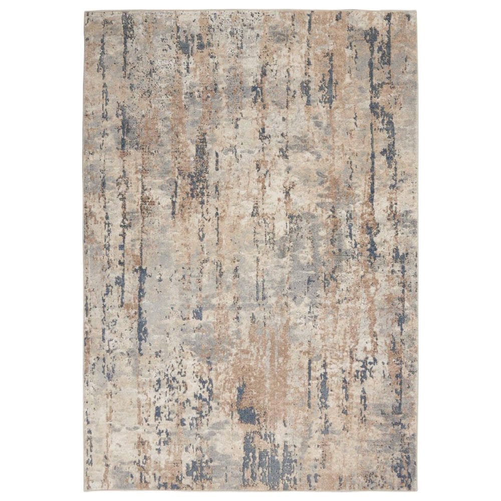 Nourison Quarry QUA01 6" x 9" Beige and Grey Area Rug, , large
