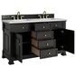 James Martin Vanities Brookfield 60" Double Bathroom Vanity in Black Onyx with 3 cm Arctic Fall Solid Surface Top and Rectangular Sinks, , large