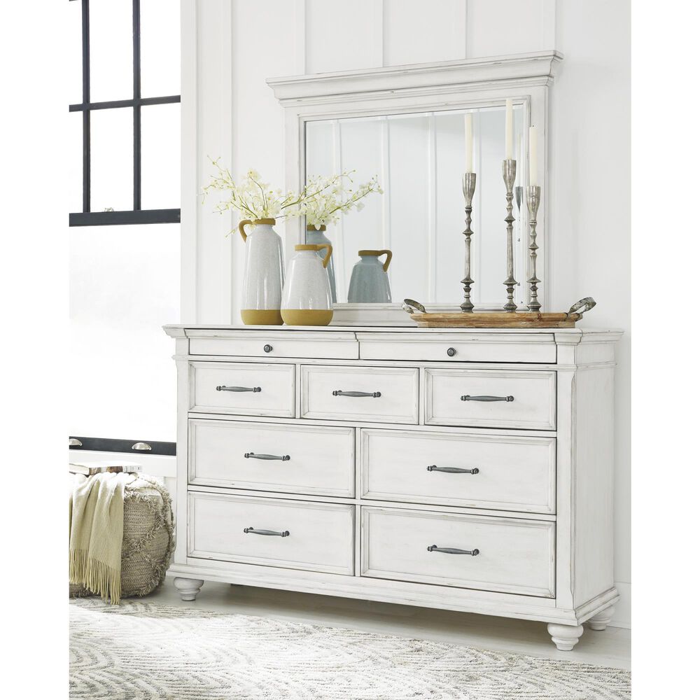 Ashley Kanwyn Dresser Mirror in Whitewash, , large