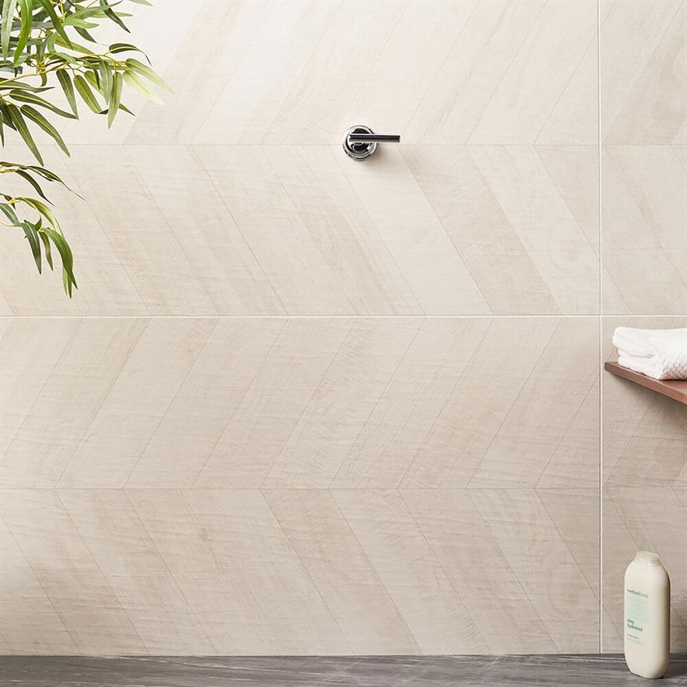 Soho Studio Elan Chevron White 24&quot; x 48&quot; Porcelain Tile, , large