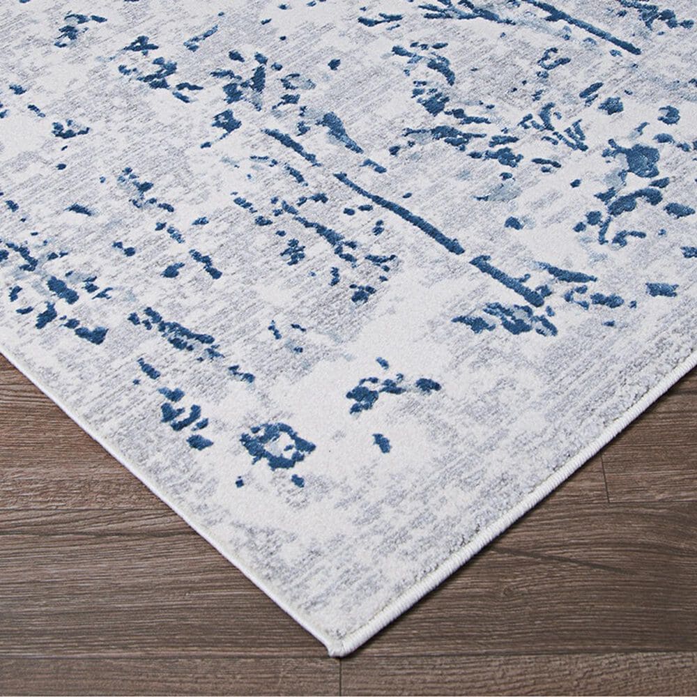 Couristan Calinda Kingsbury 2&#39; x 3&#39; Steel Blue and Ivory Area Rug, , large