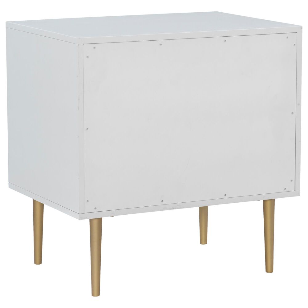 Linon Home Decor Gloria 2-Drawer Nightstand in White and Gold, , large